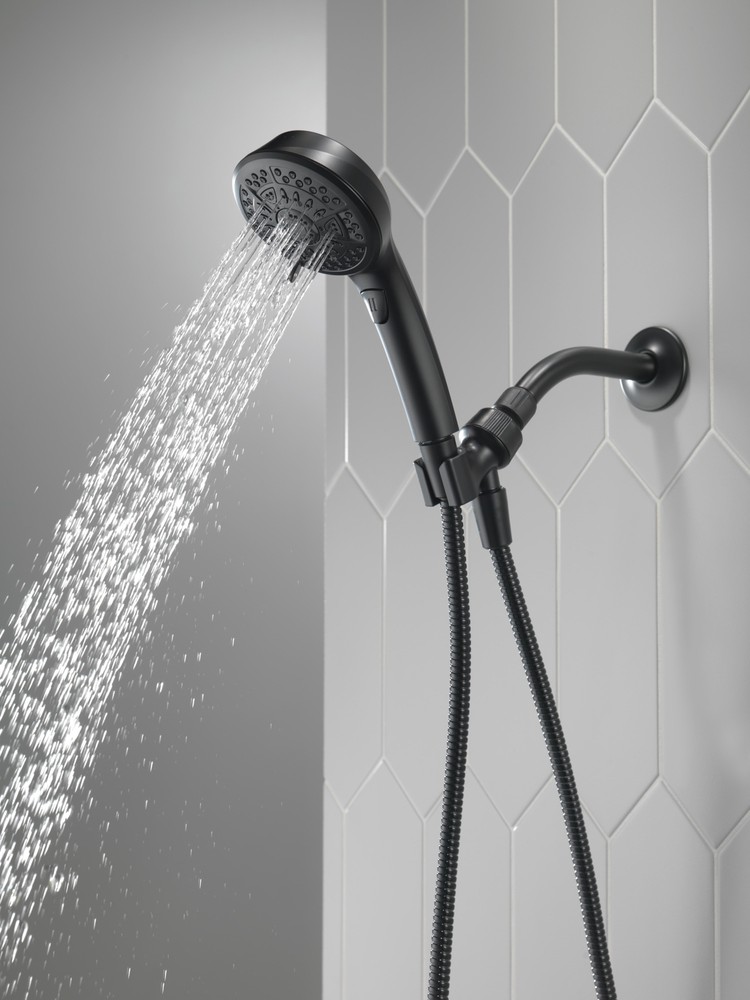 Delta 7-Setting Hand Shower Matte Black-Certified Refurbished