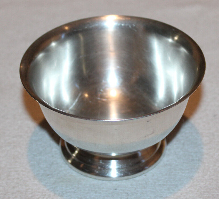 vintage Poole Silver #527 small 4" footed bowl EPC silverplate