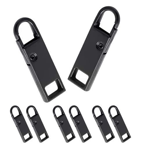 Deoward Zipper Pull Replacement Metal Zipper Handle Black Zipper Pulls Cord