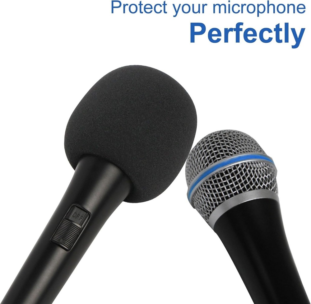2 Pack Foam Mic Cover Handheld Microphone Windscreen