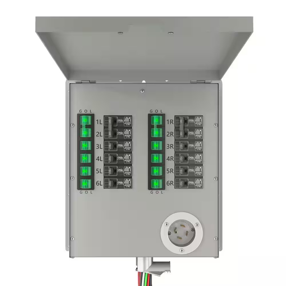12-Circuit 120/240V 30A Non-Automatic Power Transfer Switch Kit