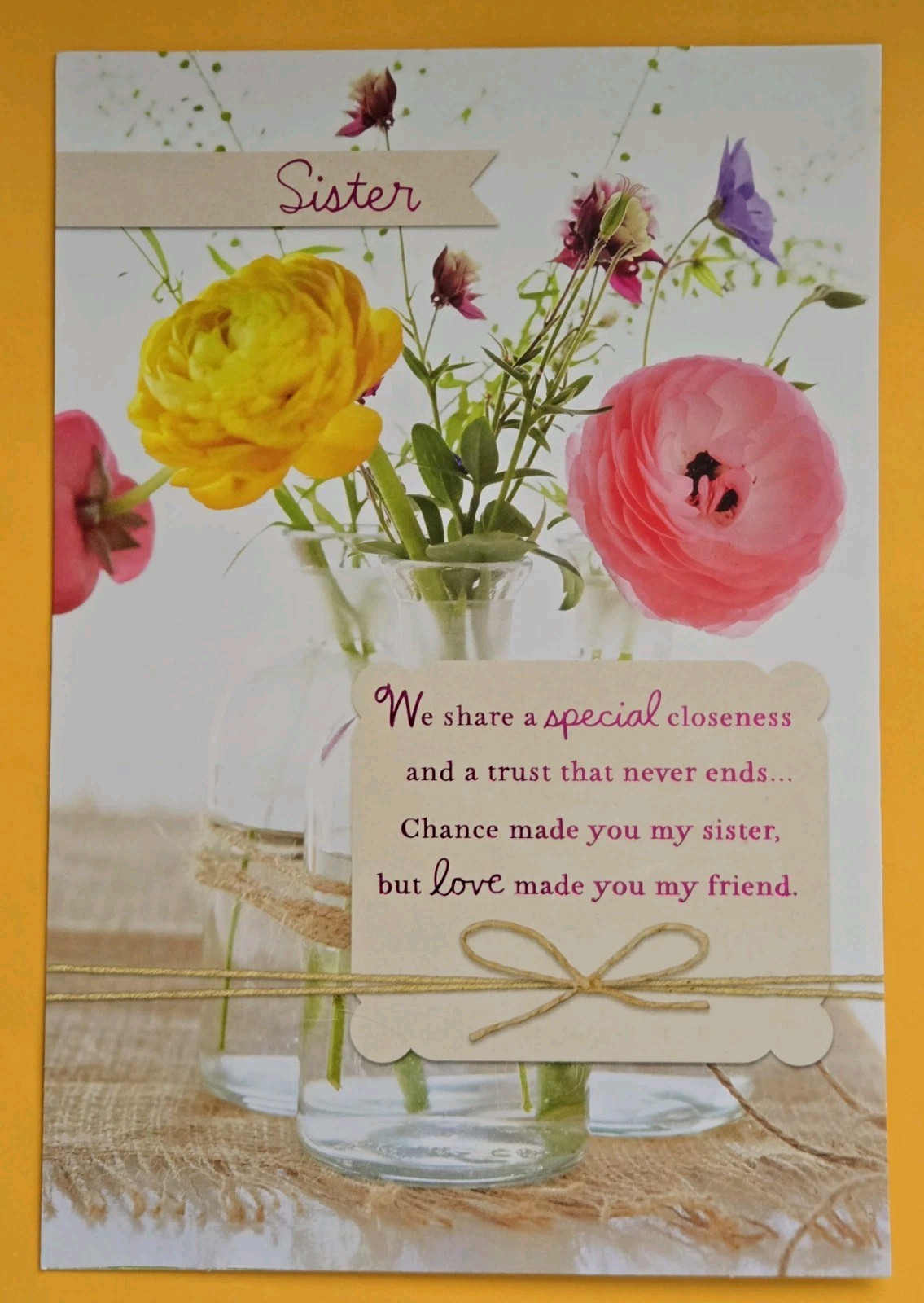 Sister Happy Birthday Large Format Greeting Card 5.5x8.0" (+ Envelope)