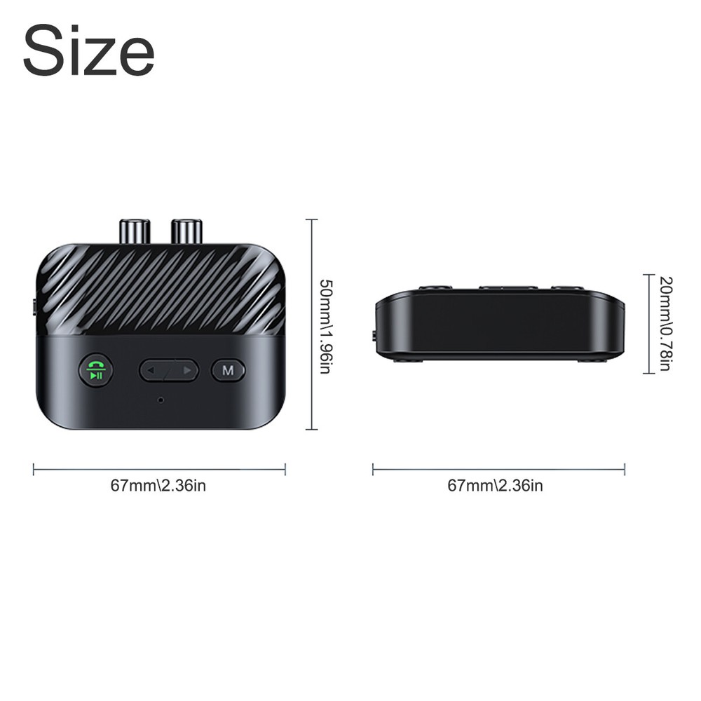 Bluetooth 5.3 Transmitter&Receiver Wireless 3.5mm AUX to 2 RCA Audio USB Adapter