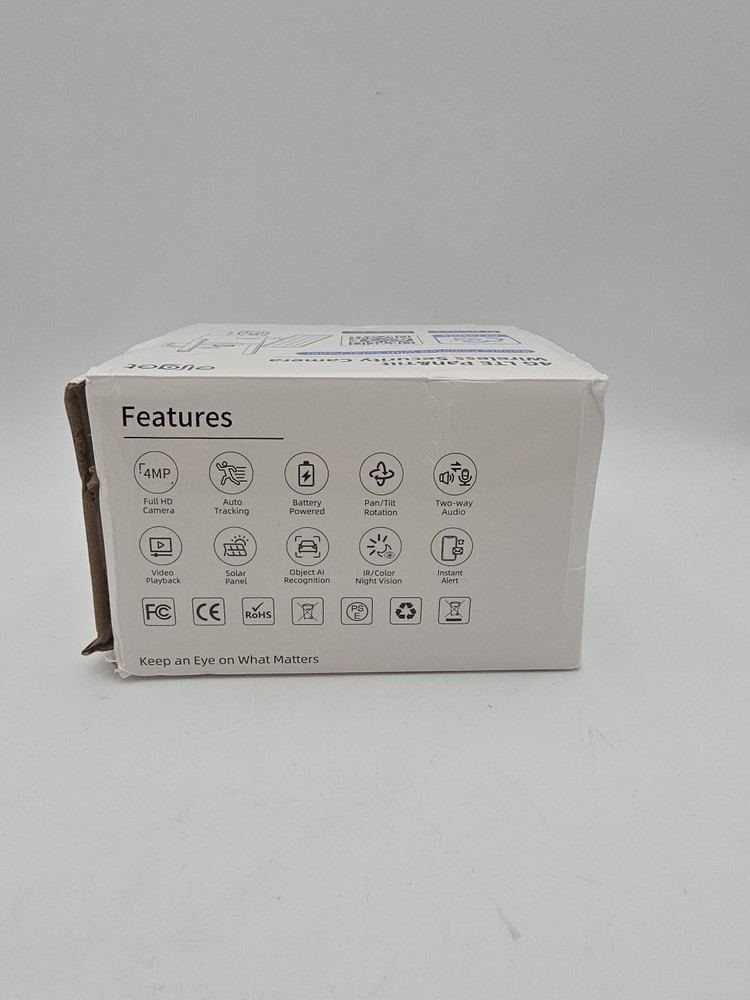 Eljget 4G LTE Cellular Solar Wireless Security Camera + Memory Card