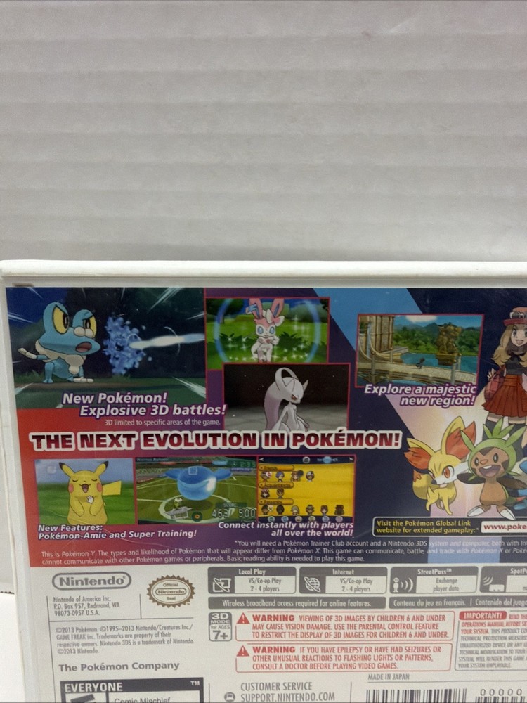 Pokemon Y Version Nintendo 3DS Authentic Case ONLY - NO GAME