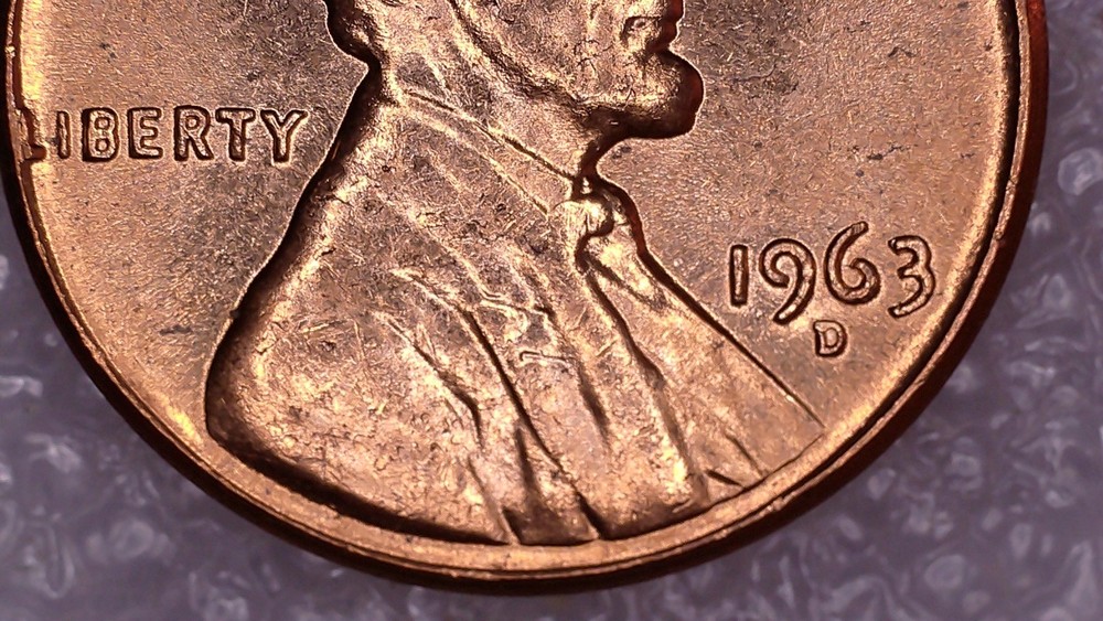 1963 D DDO LINCOLN PENNY FS-101 UNC RD
