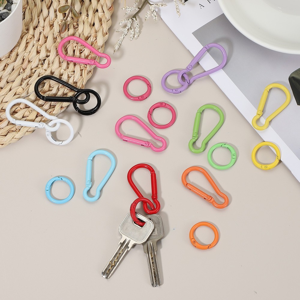 10Pcs Spring Snap Clip Candy Color Spring Snap Keychain Hook Purple