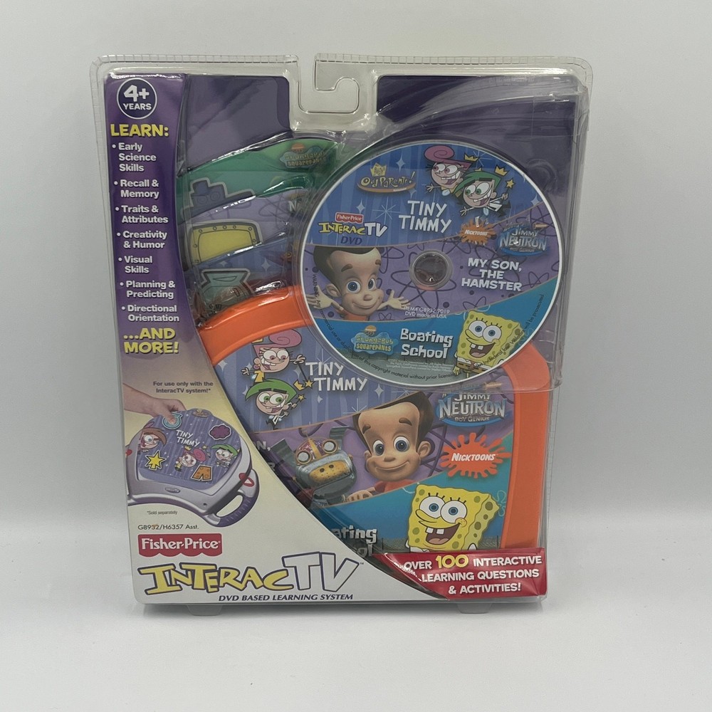 Fisher Price InteracTV DVD Based Learning System Nicktoons Triple Play NEW