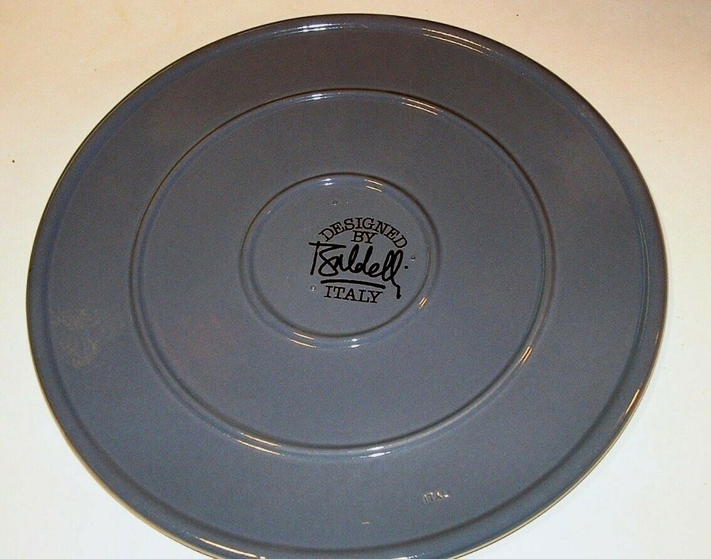 Baldell Ceramic Granito Silver Platter Buffet Serving Tray Round12in