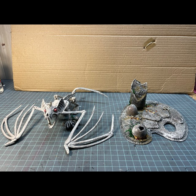Handpainted Dragon Bone Diorama with Removable Base