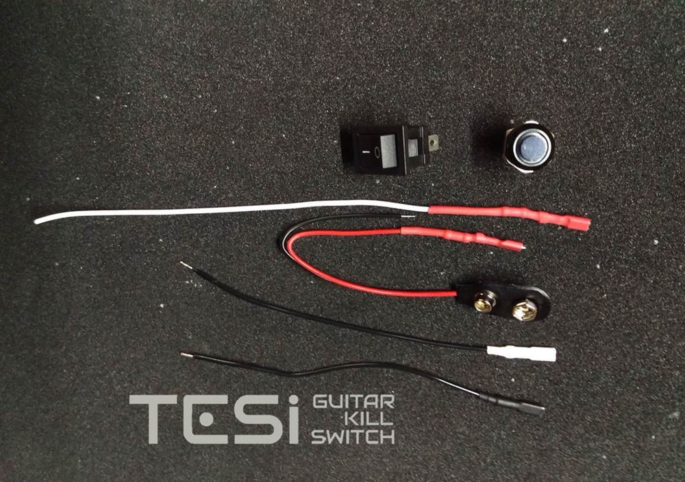 Tesi POCO 12MM LED Momentary Push Button Guitar Kill Switch Black/Yellow