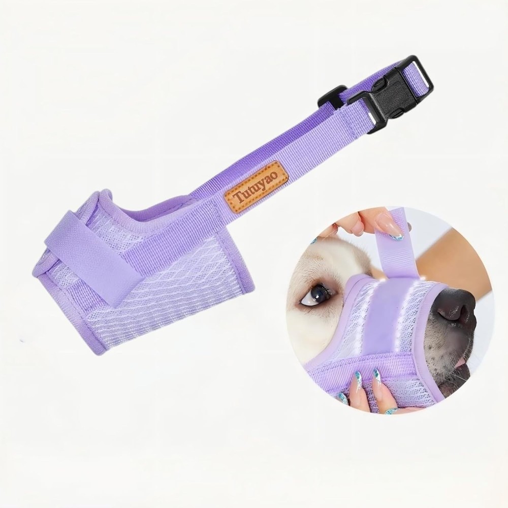 Soft Dog Muzzle – Adjustable Breathable Mesh Muzzle Small Medium & Large Dogs
