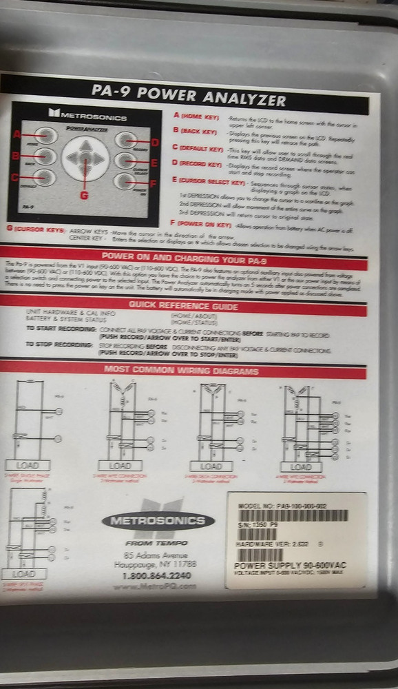 MEGGER PA-9 POWER ANALYZER