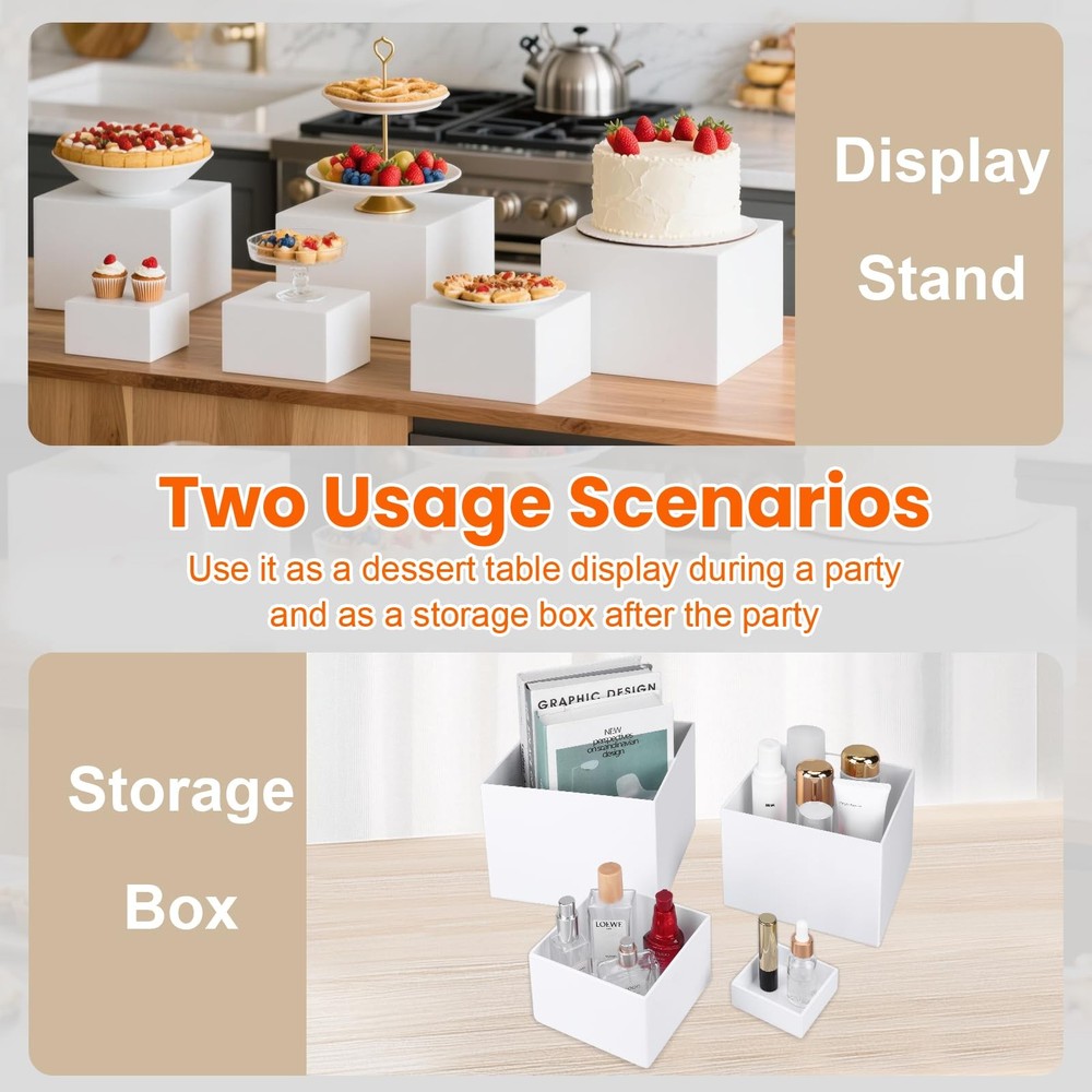 8 PCS Buffet Risers, Large Food Risers for Buffet Table, Dessert Table Displa...