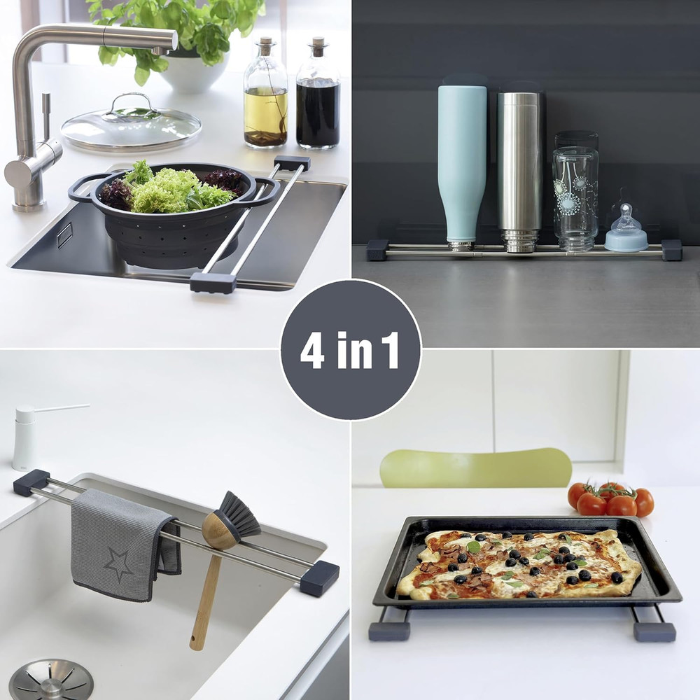 Drip.Line Pure Anthracite - Versatile and Adjustable Kitchen Rack Drip Tray for