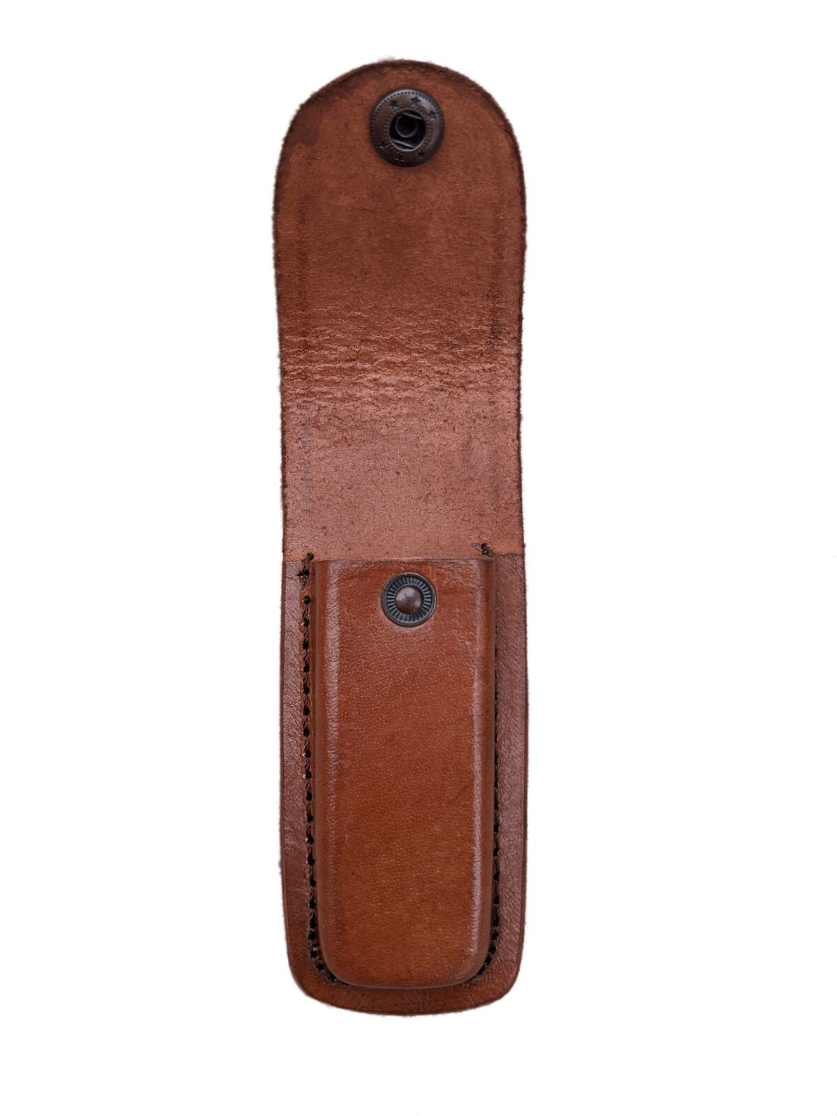 NEW Folding Pocket Knife Sheath 5" Brown Genuine Leather Belt Case
