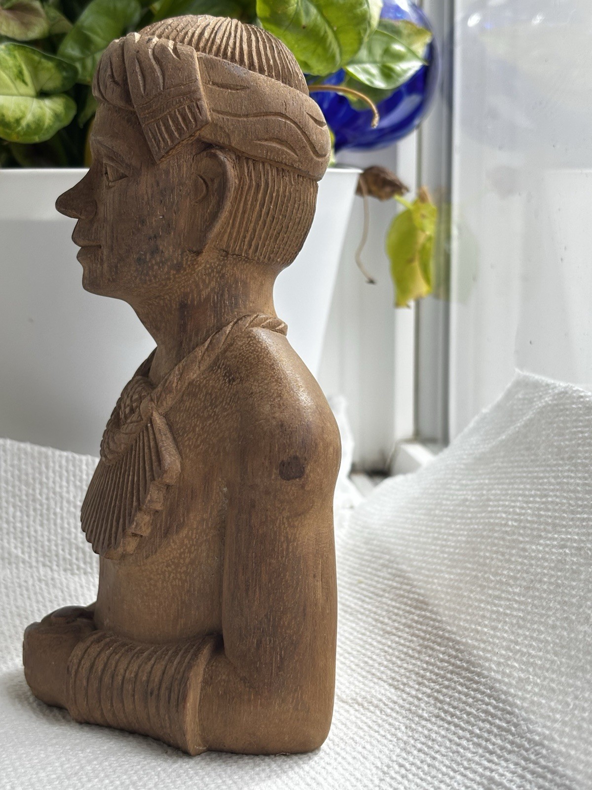 Vintage Hand Carved Figure Native Warrior