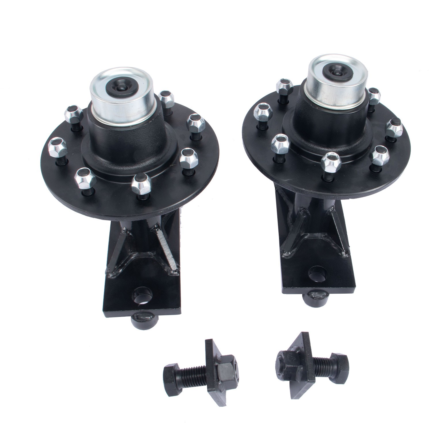 Pair 8000LB 8 x 6.5 Lug Superior Shipping Container Wheels Bolt-on Spindle Kit.