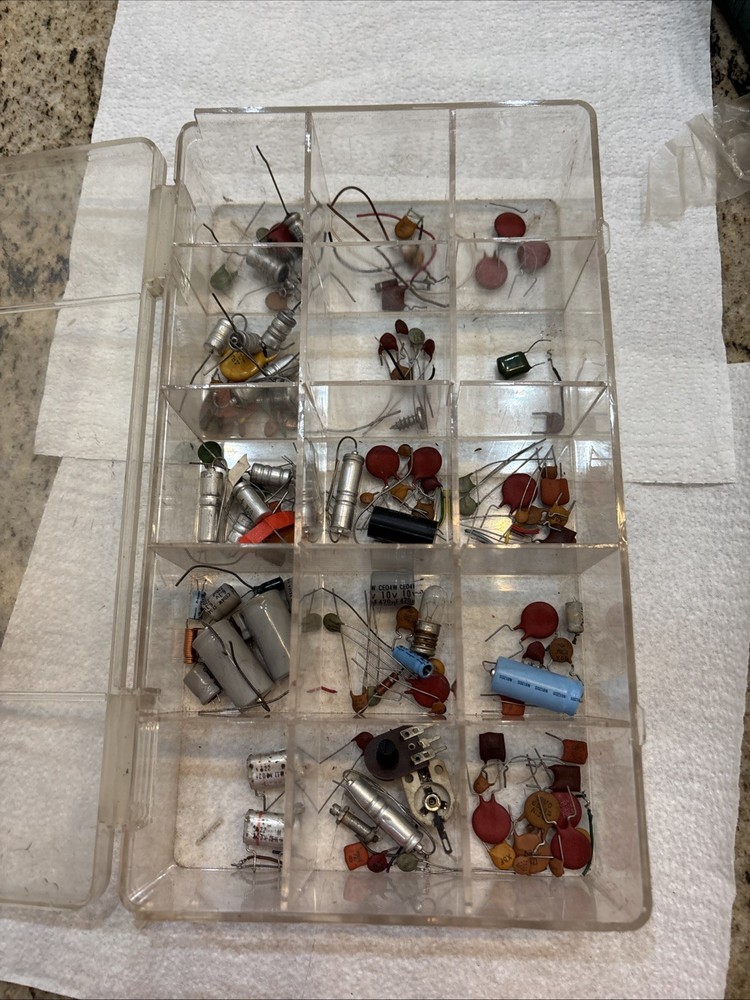 Vintage Capacitors Lot Ceramic Electrolytic Assorted Untested
