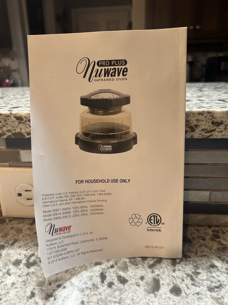 NuWave Pro Plus Infrared Oven Manual & Complete Cookbook