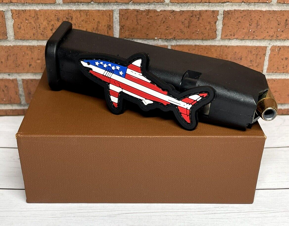 Tactical PVC Patch - Morale American USA Flag Shark Patch - Navy Seal Patch