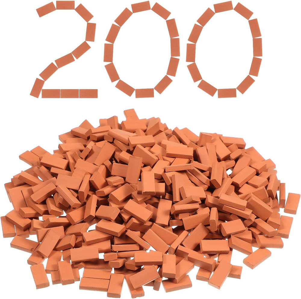 200 Pcs Mini Bricks for Landscaping Small Miniature Tiny Model Wall Bricks for C