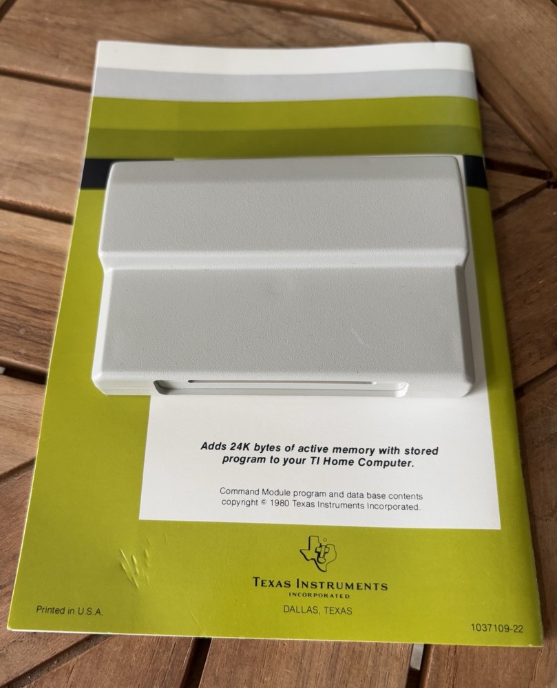 Texas Instruments TI-99/4A Personal Real Estate & Command Module Book