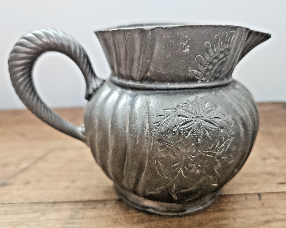 Victorian E.G . Webster & Sons Silversmith Quadruple Silverplate Creamer Pitcher