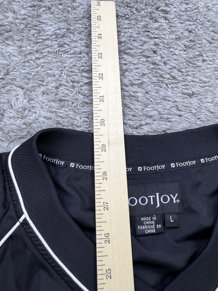 FootJoy Jacket Men Large Black V Neck Performance Golf Windbreaker Pullover Coat