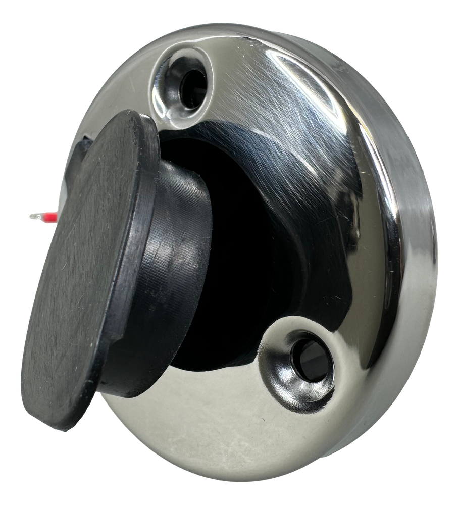 Pactrade Black Rubber Cap 2-Prong Stern Light Pole Base SS304 Top Socket Plug-In