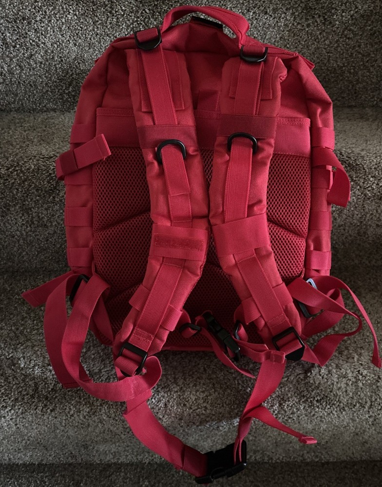 WOLFpak Tactical Backpack Elite Red w/Adjustable Padded Straps 17x12x10