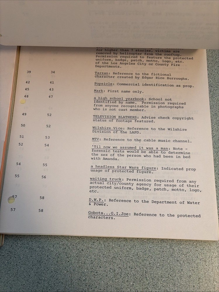 1989 LETHAL WEAPON 2 Movie Script + Production Notes Screenplay Shane Black