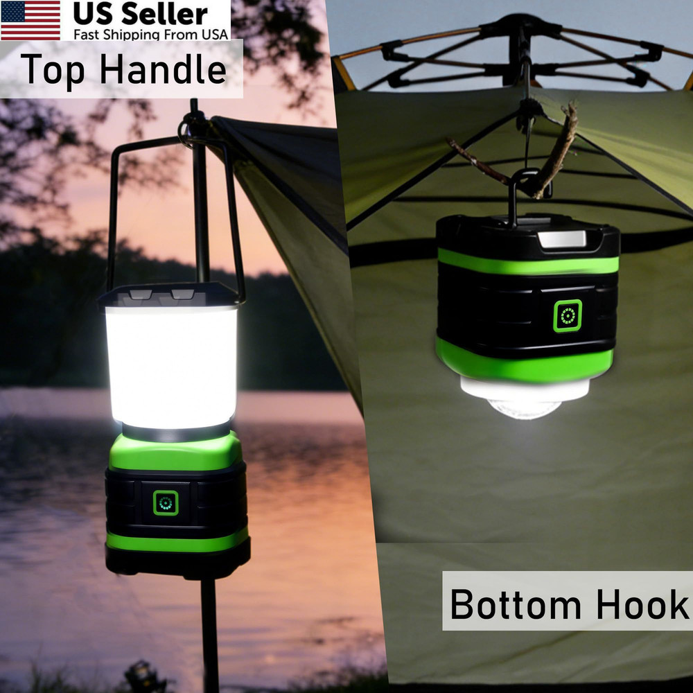 Lichamp LED Camping Lantern, Battery Powered Lights Green