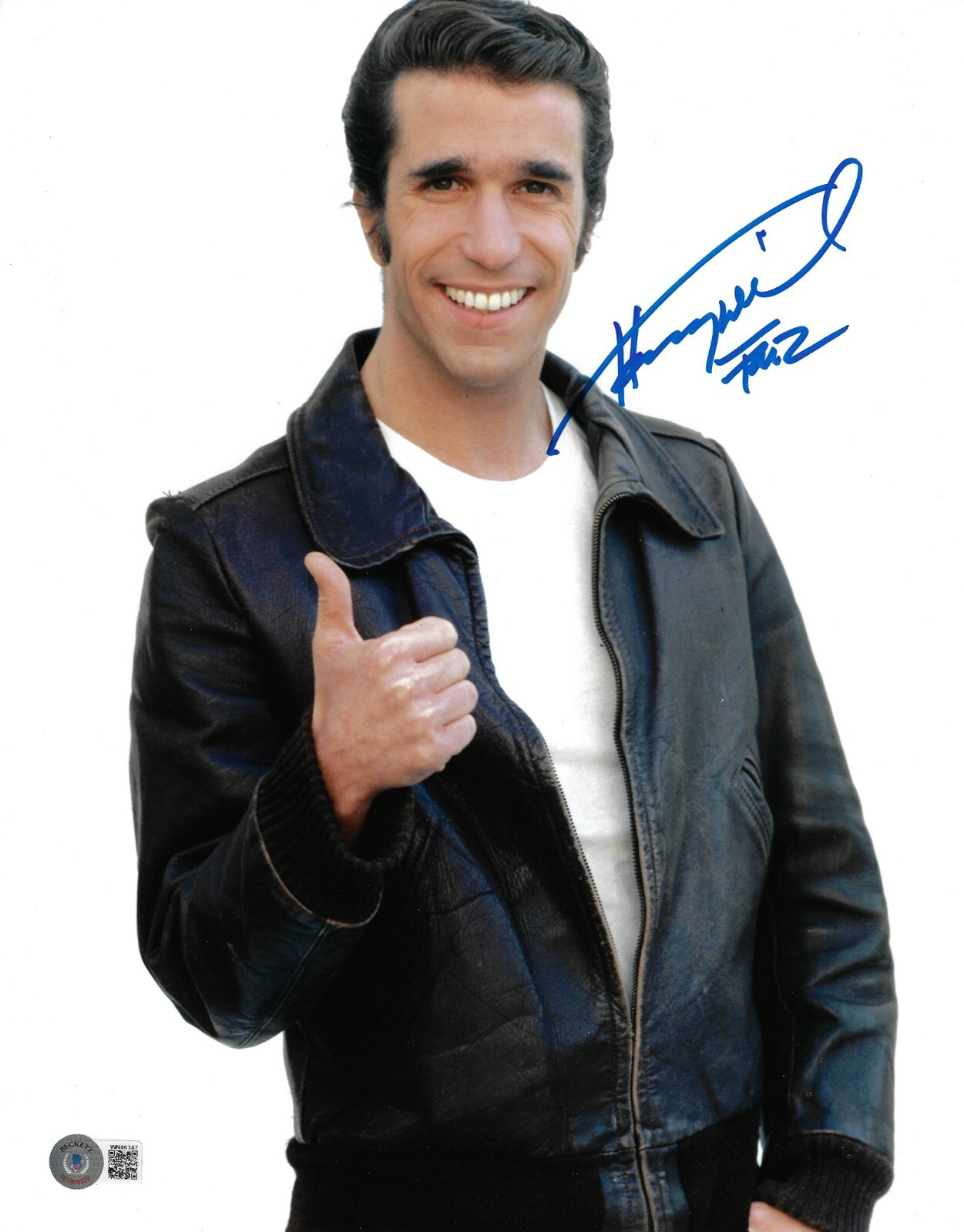 Happy Days Henry Winkler Signed 11x14 Photo The Fonz Beckett BAS Witnessed