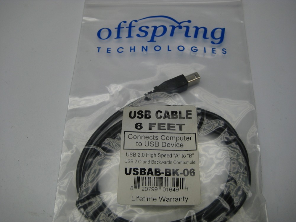 OFFSPRING USBAB-BK-06 USB CABLE 6FT NSMP