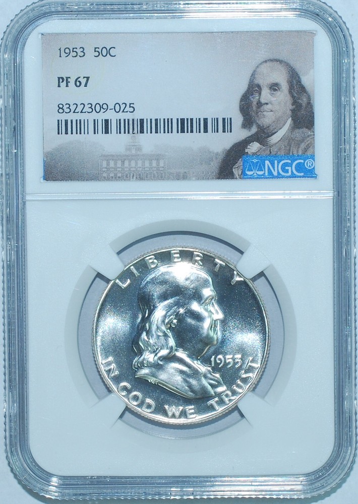 1953 NGC PR67 Proof Strike Franklin Half Dollar