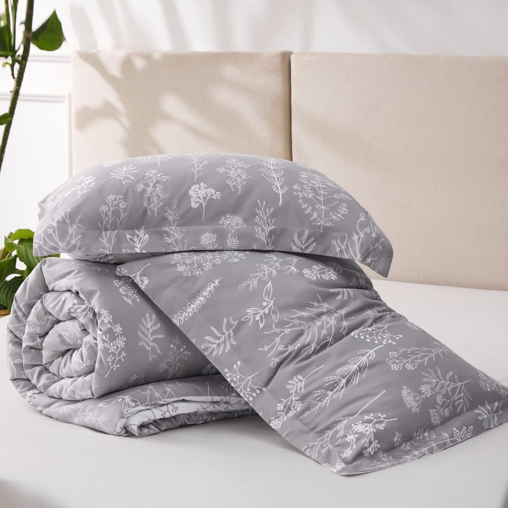 Bedsure Full Comforter Set - Grey Bed Set, 3 Pieces Cute Full, 04 -