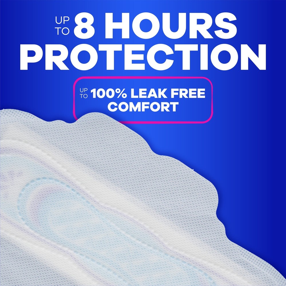 Always Ultra Thin Pads with Wings, Size 2, Long Super Absorbency, 58 Count