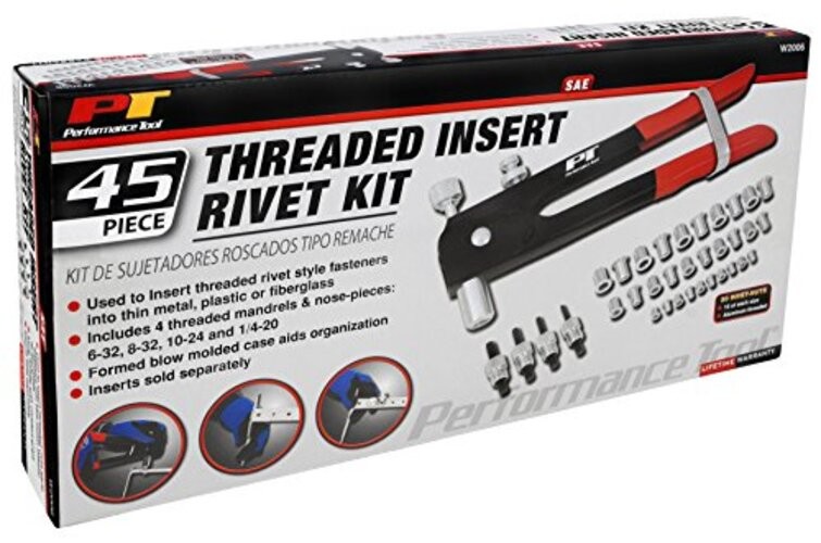 W2006 SAE Rivet Nut Kit Set, Riveter Tool, Rivet Nut Gun, Thread Hand