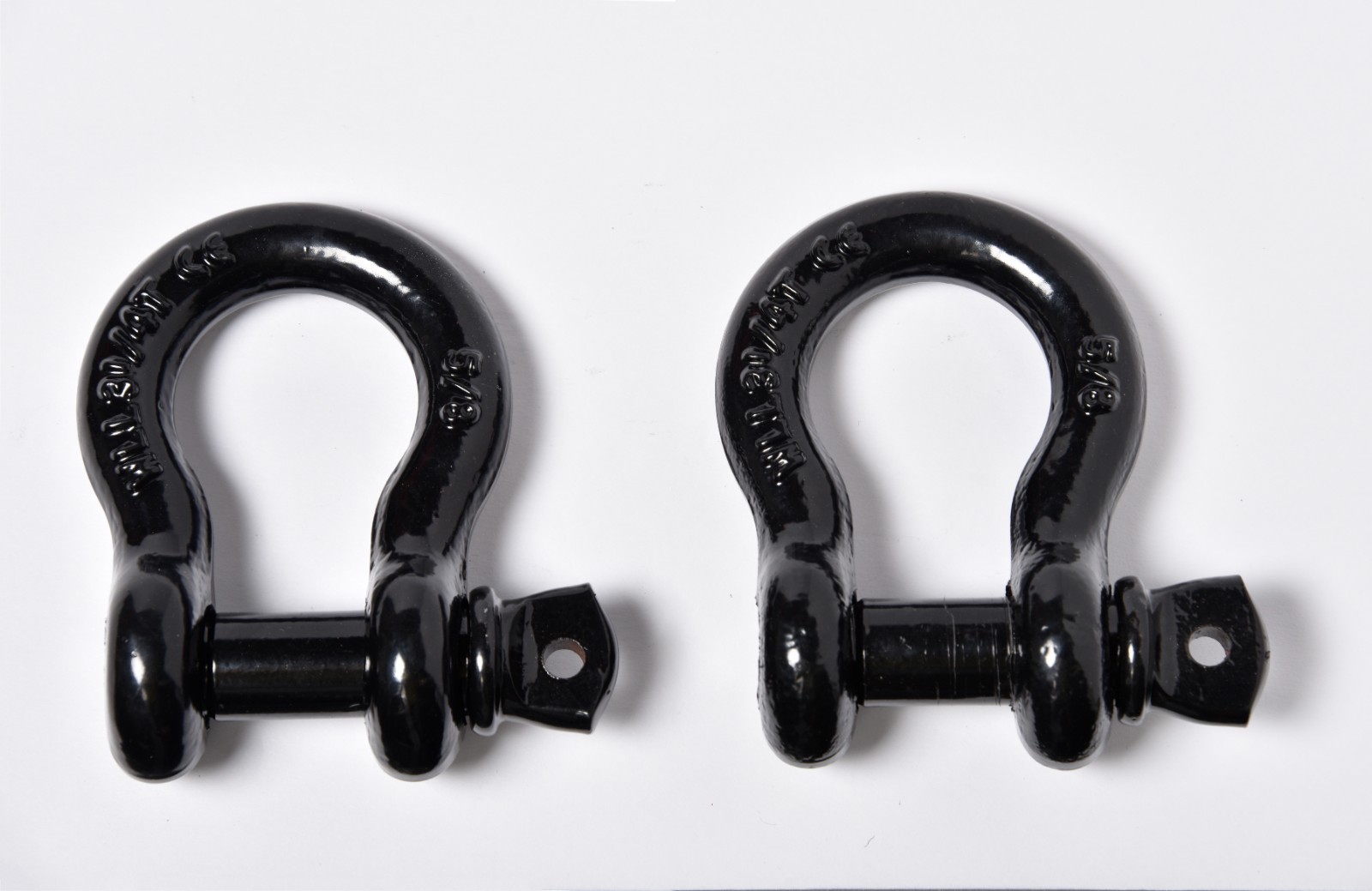 2 Pack 5/8" Black Bow Shackle D-Ring +3/4" Clevis Screw Pin WLL 7000lbs 3.25 TON