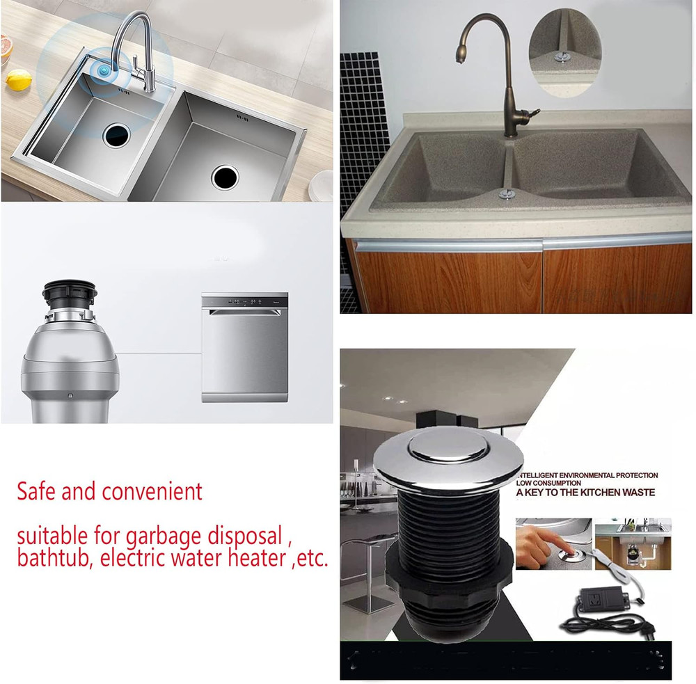 Garbage Disposer Button Air Switch Kit, Hot Tub Pneumatic Push Button Switch for