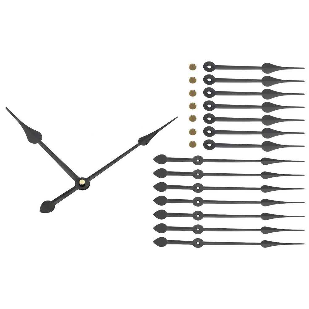 Clock Hands Kit, 8 Set Wall Clock Hands Parts Replacement, Black, A24