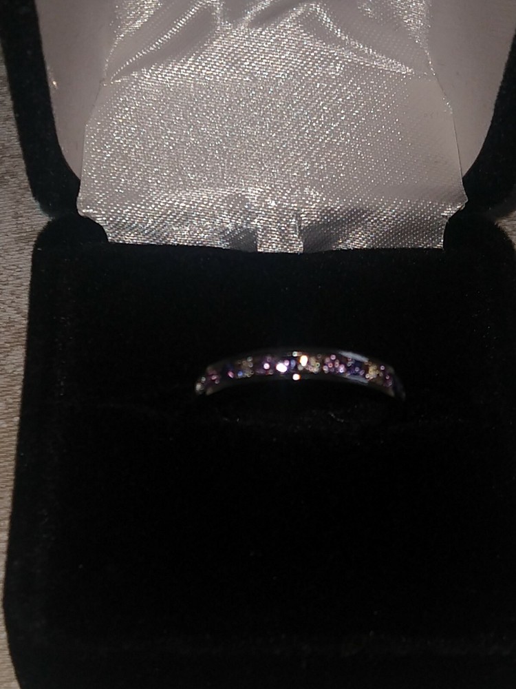 Swarovski Crystal Birthstone Stackable Ring in Sterling Silver. Size 6