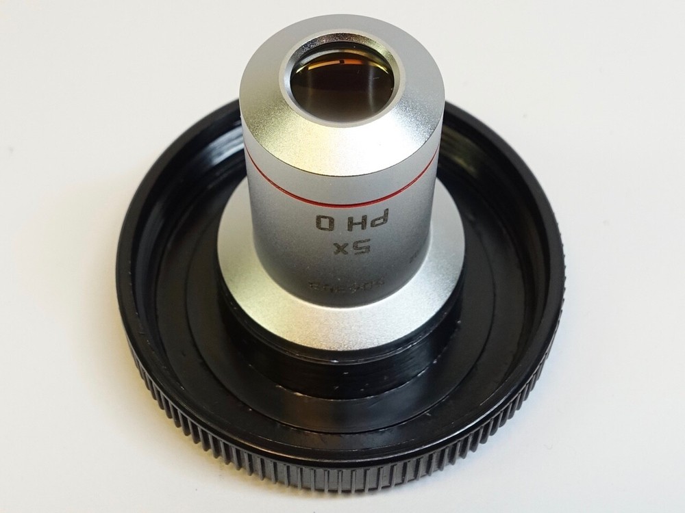 Leica N Plan 5X/0.12 ∞/-/B PH 0 Phase Contrast Microscope Objective; PN 506303