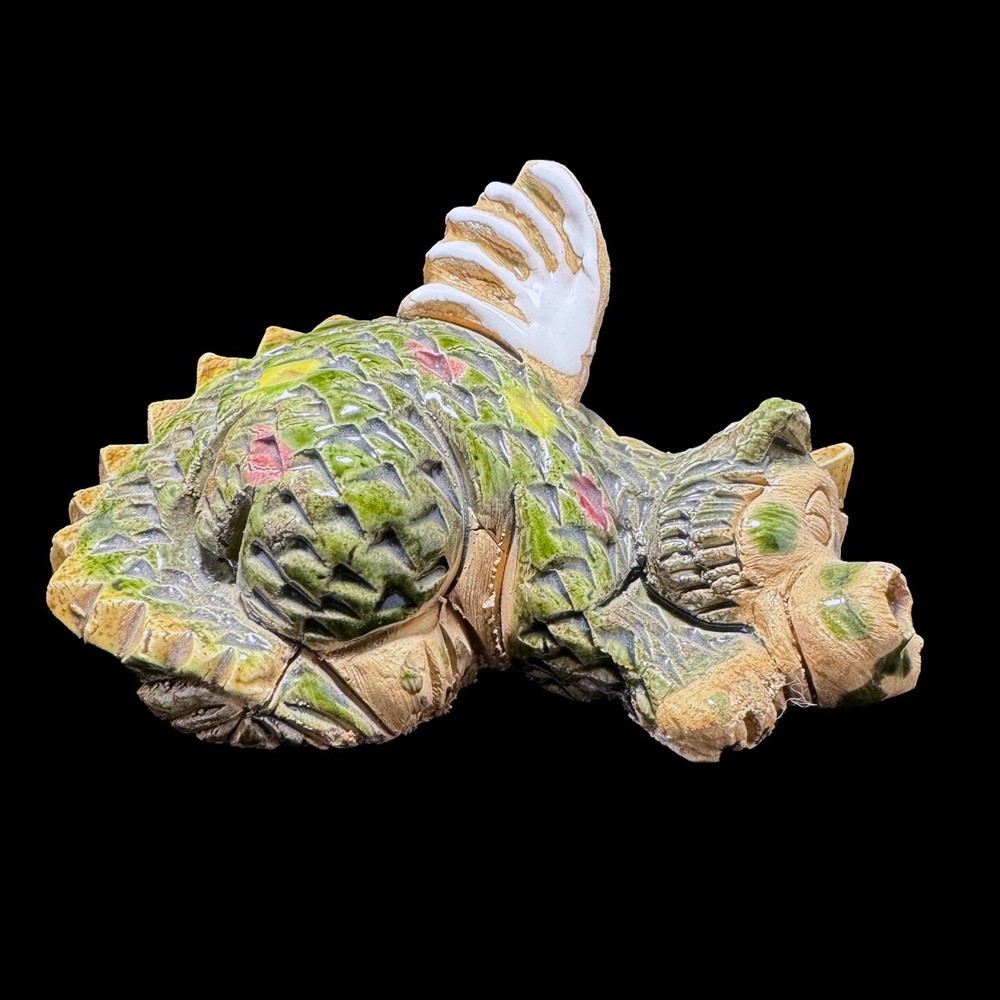 Small Sleeping Dragon Statue Hand Made Signed M. B. C.