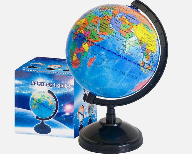 WORLD GLOBE EARTH Map Rotating Geography Ocean Classroom Learning Desktop 6