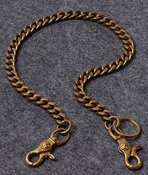 Ruth&Boaz Solid Brass Square Chain Biker 13" Square Chain-retro Snap Hook