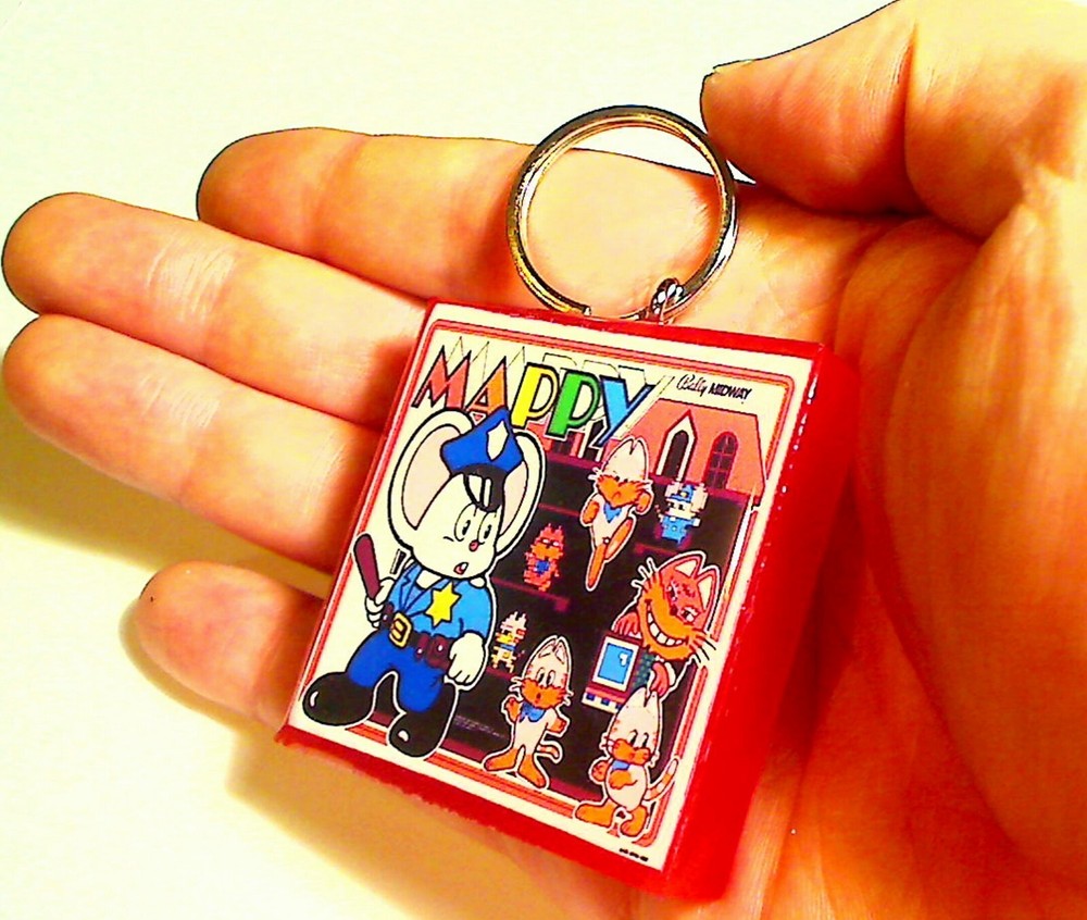 Mappy Arcade Marquee Coin Door accessory Keychain