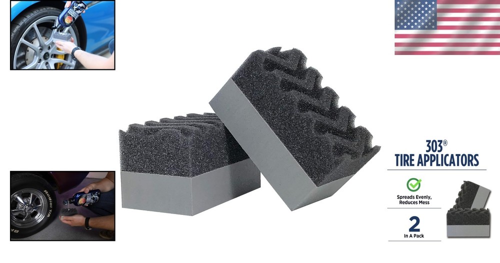 Tire Dressing Applicator Pads - 2-Pack for Effortless Shine Application