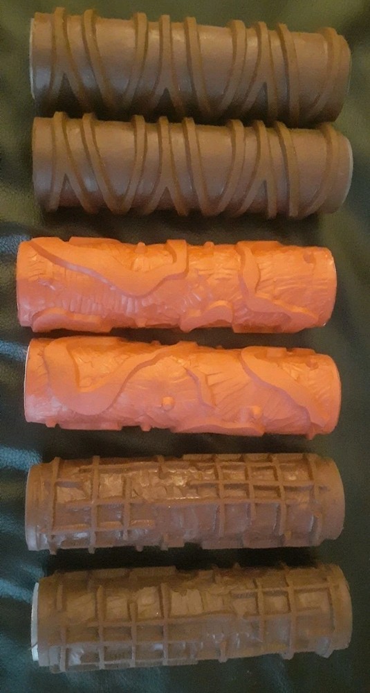 6 LOT - 7" Patterned Paint Roller for Wall Decoration Embossing Texture